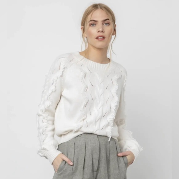 Rails Revolve New Ivory Lambswool Cashmere Jumper - Picture 2 of 5